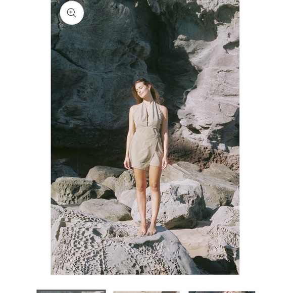 NWOT Wueste Kaili Linen Mini Dress Pinstripe - Picture 4 of 7